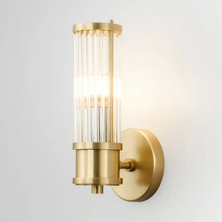 ZOWALA - Vertical Gold Ribbed Glass Vanity Wall Sconce Light Image - 2