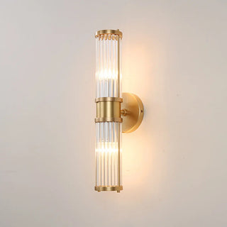 ZOWALA - Vertical Gold Ribbed Glass Vanity Wall Sconce Light Image - 6