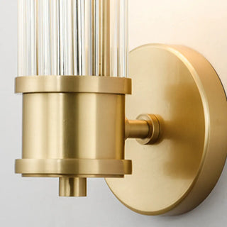 ZOWALA - Vertical Gold Ribbed Glass Vanity Wall Sconce Light Image - 8
