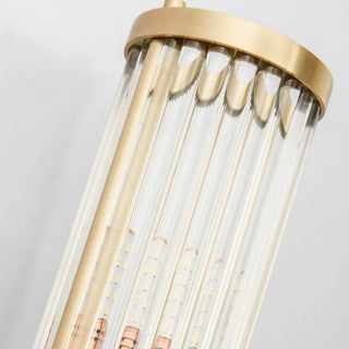 ZOWALA - Vertical Gold Ribbed Glass Vanity Wall Sconce Light Image - 9