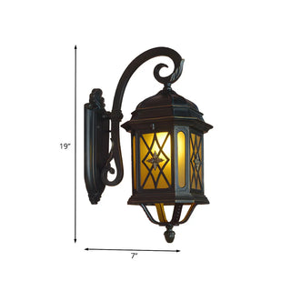 Victorian Style Black Outdoor Wall Lantern Sconce #size