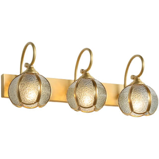 ZOWALA - Vintage Gold 3-Light Globe Glass Vanity Light Image - 12
