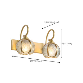 ZOWALA - Vintage Gold 3-Light Globe Glass Vanity Light #size