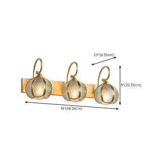 ZOWALA - Vintage Gold 3-Light Globe Glass Vanity Light Image - 14