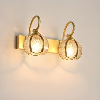 ZOWALA - Vintage Gold 3-Light Globe Glass Vanity Light Image - 4