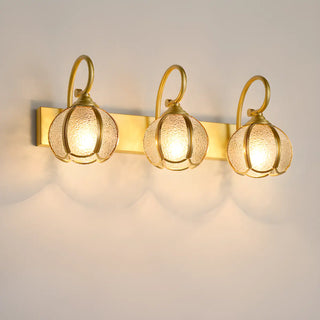 ZOWALA - Vintage Gold 3-Light Globe Glass Vanity Light Image - 5