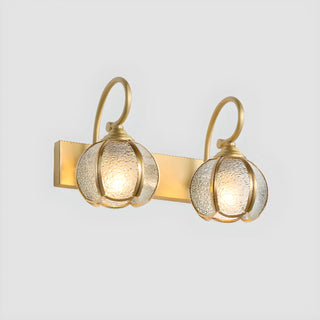 ZOWALA - Vintage Gold 3-Light Globe Glass Vanity Light Image - 6
