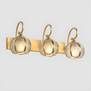 ZOWALA - Vintage Gold 3-Light Globe Glass Vanity Light Image - 7
