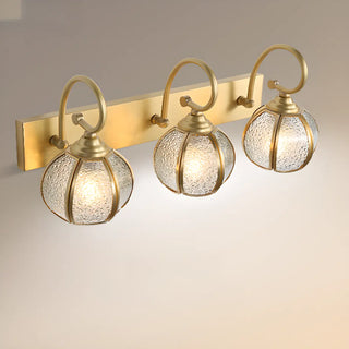 ZOWALA - Vintage Gold 3-Light Globe Glass Vanity Light Image - 8