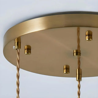 ZOWALA - Vintage Dining Room Green Stone Metal Dome Pendant Light Image - 12