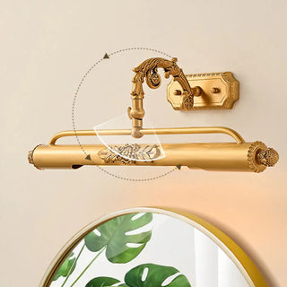ZOWALA - Luxury Gold Floral Carved Adjustable Vanity Light Image - 3