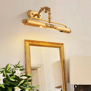 ZOWALA - Luxury Gold Floral Carved Adjustable Vanity Light Image - 5