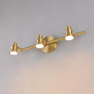 ZOWALA - Adjustable Heads Straight Gold Brass Vanity Light Image - 1