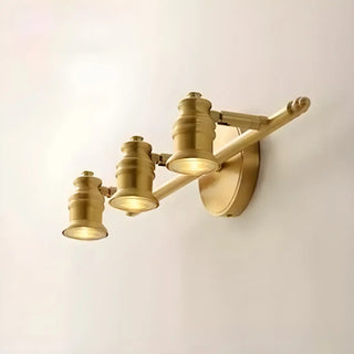 ZOWALA - Adjustable Heads Straight Gold Brass Vanity Light Image - 6