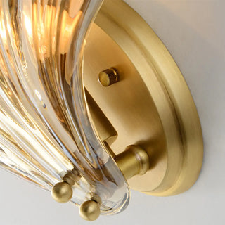 Vintage Shell Amber Glass Decorative Wall Sconce Image - 11
