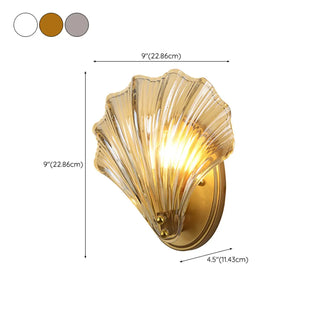 Vintage Shell Amber Glass Decorative Wall Sconce #size