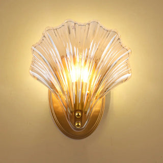 Vintage Shell Amber Glass Decorative Wall Sconce Image - 4