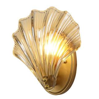 Vintage Shell Amber Glass Decorative Wall Sconce Image - 5