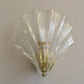 Vintage Shell Amber Glass Decorative Wall Sconce Image - 6