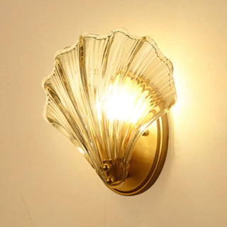 Vintage Shell Amber Glass Decorative Wall Sconce Image - 7