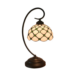 Tiffany Elegant Bronze Bowl Swirl Arm Night Table Lamp Zawala Image - 13