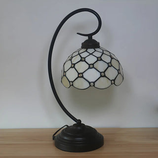 Tiffany Elegant Bronze Bowl Swirl Arm Night Table Lamp Zawala Image - 14