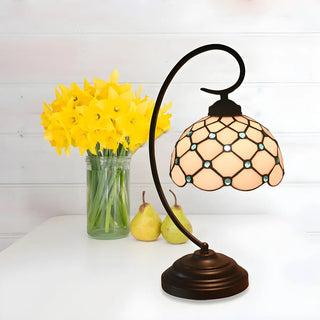 Tiffany Elegant Bronze Bowl Swirl Arm Night Table Lamp Zawala Image - 18