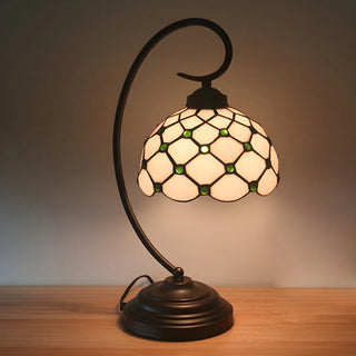 Tiffany Elegant Bronze Bowl Swirl Arm Night Table Lamp Zawala Image - 7