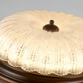 Bedroom Vintage Brown Drum LED Flush Mount Ceiling Lamp Zawala Image - 10