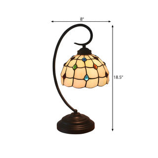 Vintage Tiffany Gems Decor Stained Glass Desk Lamp #size