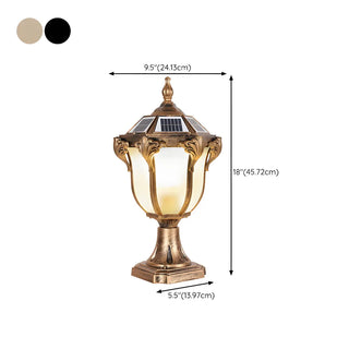 Vintage Black Solar Outdoor Lantern Garden Post Light #size