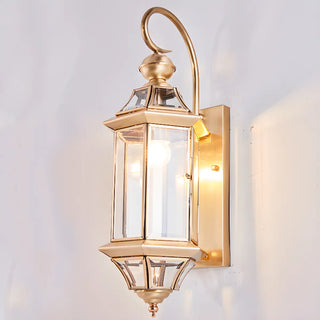 ZOWALA - Vintage Black Glass Lantern Outdoor Wall Light Image - 10