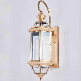 ZOWALA - Vintage Black Glass Lantern Outdoor Wall Light Image - 11