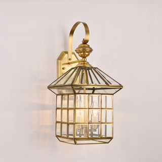 ZOWALA - Vintage Black Glass Lantern Outdoor Wall Light Image - 12
