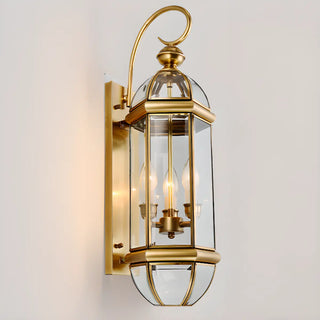 ZOWALA - Vintage Black Glass Lantern Outdoor Wall Light Image - 13
