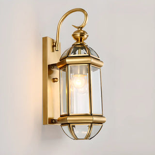 ZOWALA - Vintage Black Glass Lantern Outdoor Wall Light Image - 14
