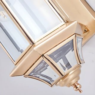 ZOWALA - Vintage Black Glass Lantern Outdoor Wall Light Image - 16