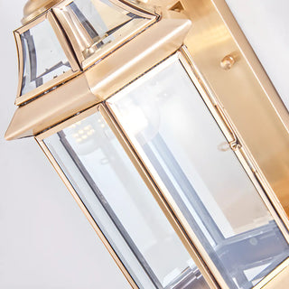 ZOWALA - Vintage Black Glass Lantern Outdoor Wall Light Image - 17