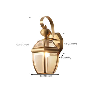 ZOWALA - Vintage Black Glass Lantern Outdoor Wall Light Image - 19