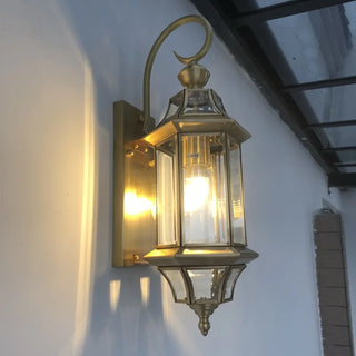 ZOWALA - Vintage Black Glass Lantern Outdoor Wall Light Image - 1