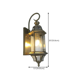 ZOWALA - Vintage Black Glass Lantern Outdoor Wall Light Image - 20