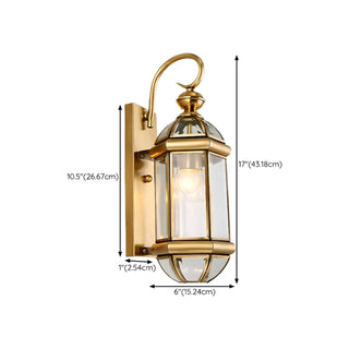 ZOWALA - Vintage Black Glass Lantern Outdoor Wall Light Image - 21