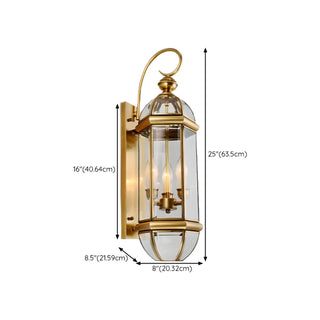 ZOWALA - Vintage Black Glass Lantern Outdoor Wall Light Image - 22