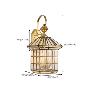 ZOWALA - Vintage Black Glass Lantern Outdoor Wall Light Image - 23