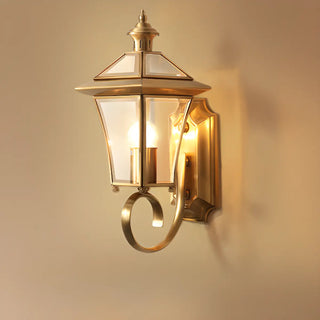ZOWALA - Vintage Black Glass Lantern Outdoor Wall Light Image - 7