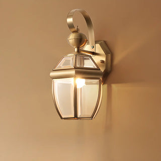 ZOWALA - Vintage Black Glass Lantern Outdoor Wall Light Image - 8