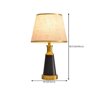 Vintage Fabric Metal Cone Base Bedroom Table Lamp Zawala #size