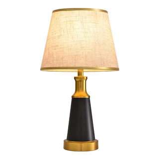 Vintage Fabric Metal Cone Base Bedroom Table Lamp Zawala Image - 7