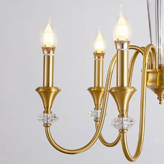 Vintage Black Iron Candelabra Crystal Chandelier Image - 14