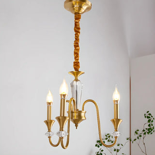 Vintage Black Iron Candelabra Crystal Chandelier Image - 21